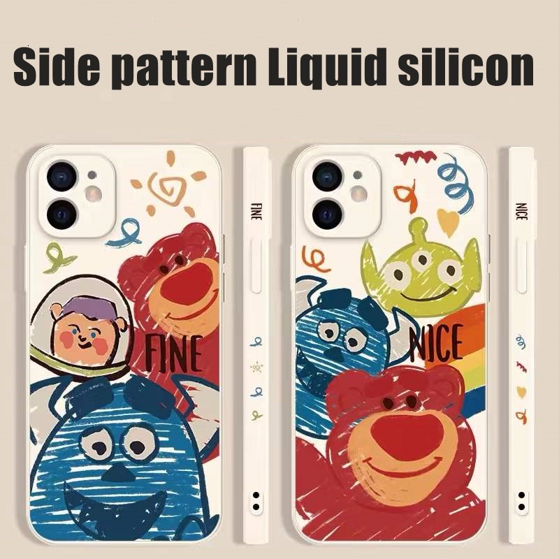 Little monster square case iphone 13 12 11 pro max Xs max XR 7 8 plus se2020 anti-fall soft casing iphone