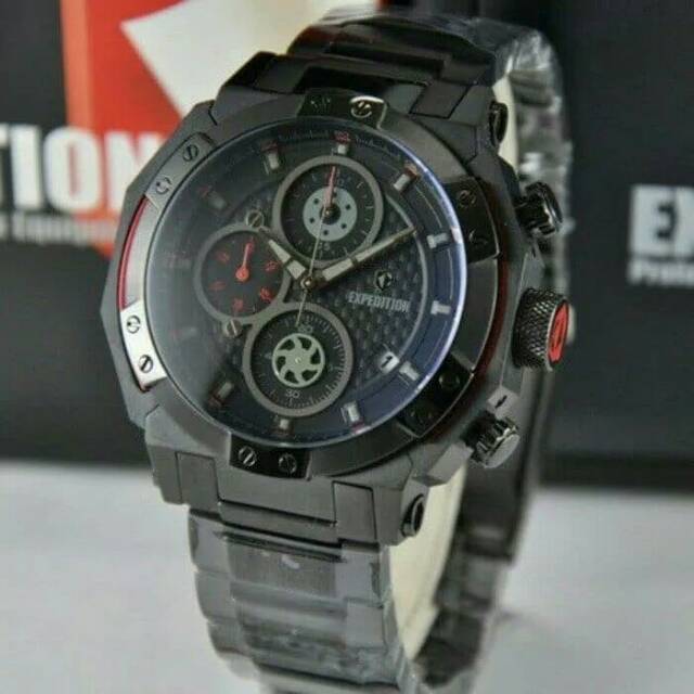 Promo Original. Jam Tangan pria Expedition rantai full Black Tipe Ep6385