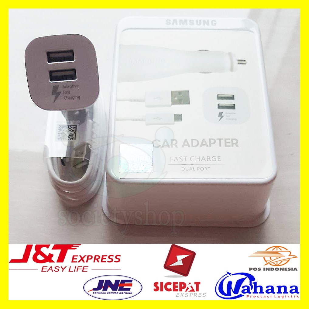 Samsung Car Charger MOBIL S6 S7 J5 J7 J3 J4 A5 A7 Fast Carger Adapter Hp Casan 15W Dual Note 2 3 4 5