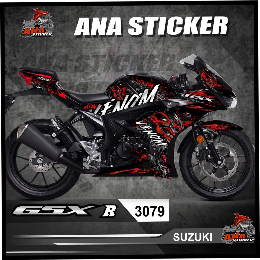 3079 STICKER STRIPING MURAH GSX R 150 VARIASI VENOM ZOMBIE SEMI FULL-SUZUKI GSX R 150