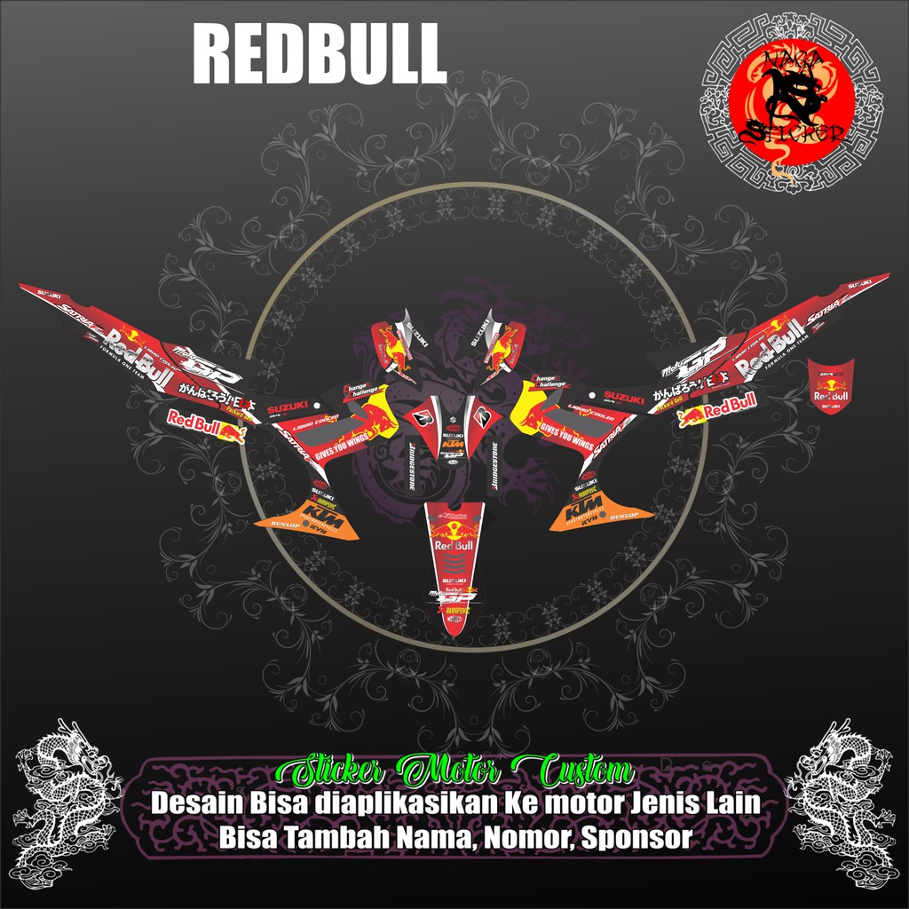 DECAL STICKER SUZUKI SATRIA FU REDBULL