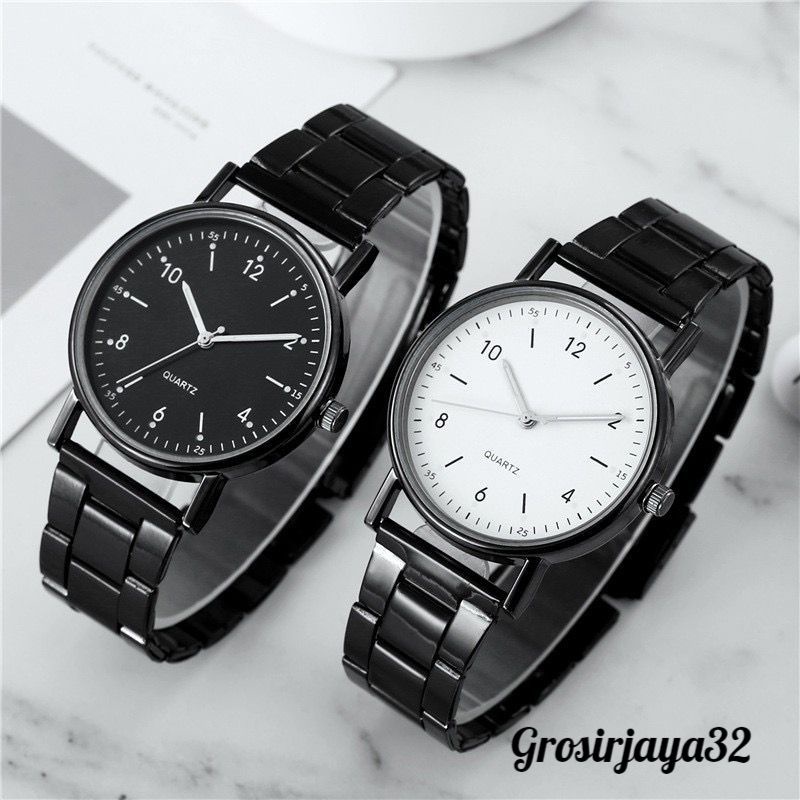 (GROSIRJAYA32) Jam Tangan Emilio Analog Strap Stainless Steel Casual Quartz Unisex Fashion Watch Analog Import