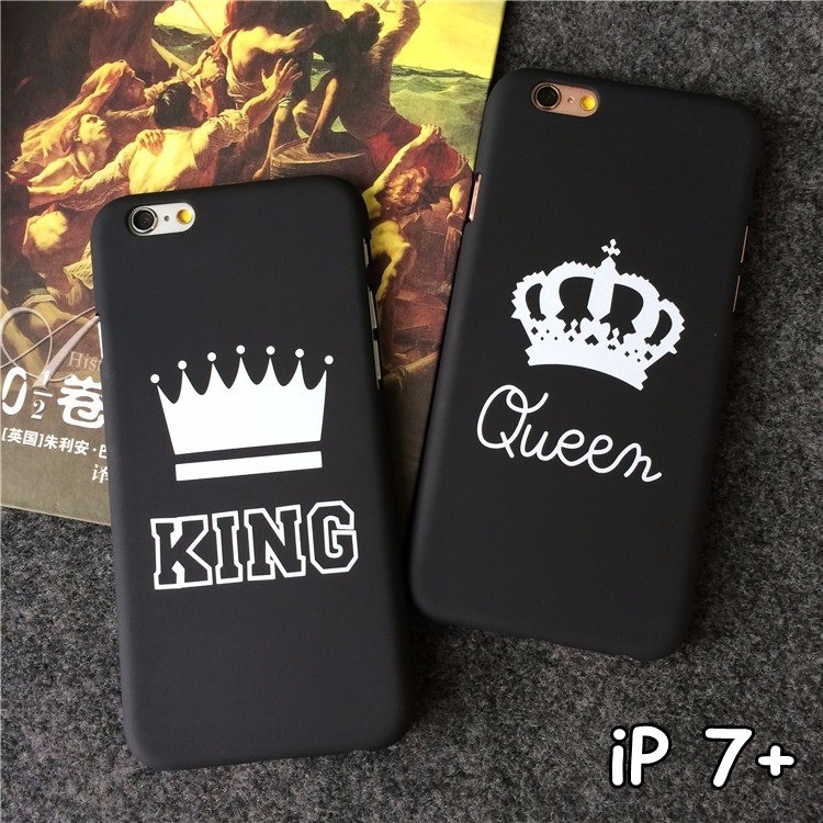 CASING HP - FOR IPHONE 7 PLUS - LUXURY COUPLE KING QUEEN MATTE DOFF HARD CASE | TERMURAH
