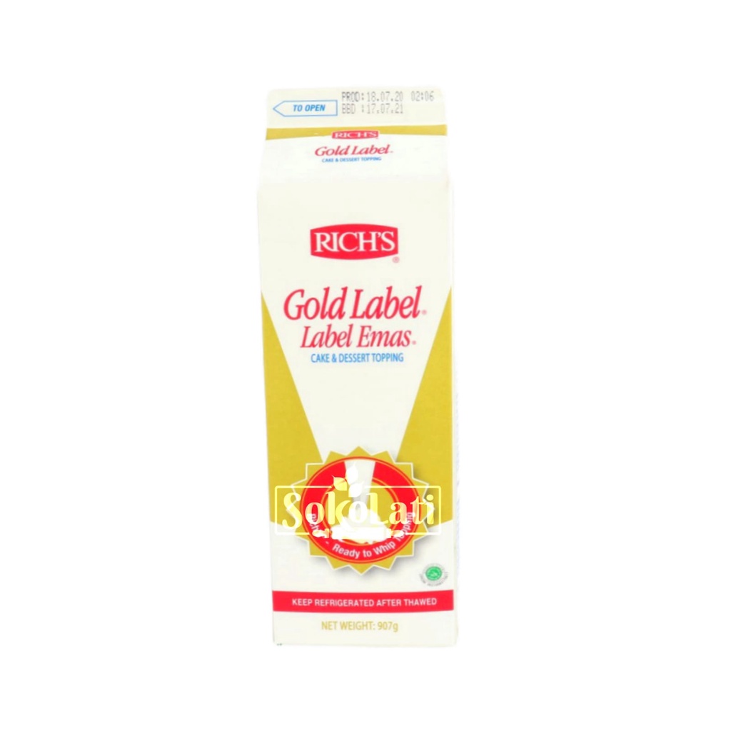 Jual Rich's Gold Label Whipping Cream 907gr Shopee Indonesia