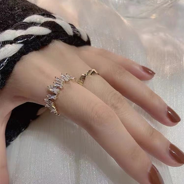 Rekomendasi utama chao flash open zircon cincin minimalis temperamental indah sosialita cahaya mewah