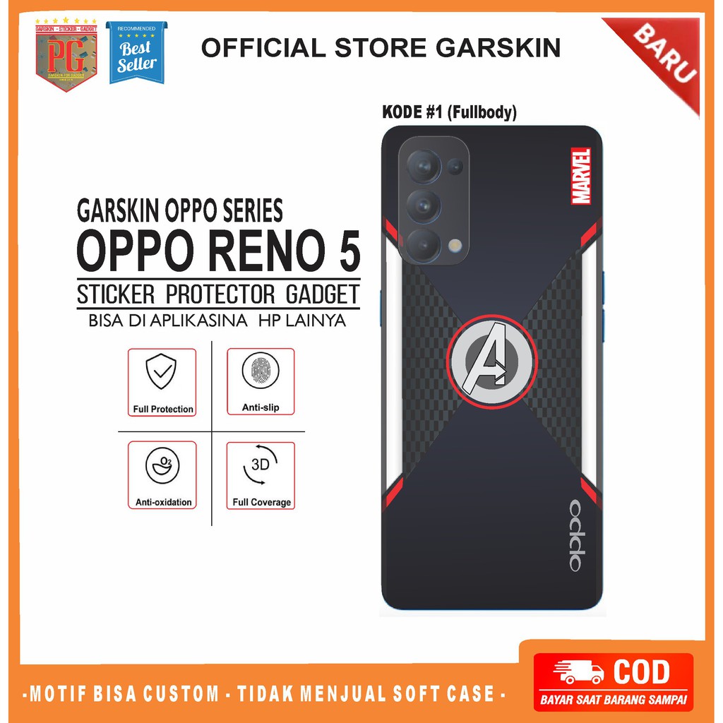 Garskin OPPO Reno 5 Reno 5f Sticker Gadget Motif Marvel(isi 2 pcs)
