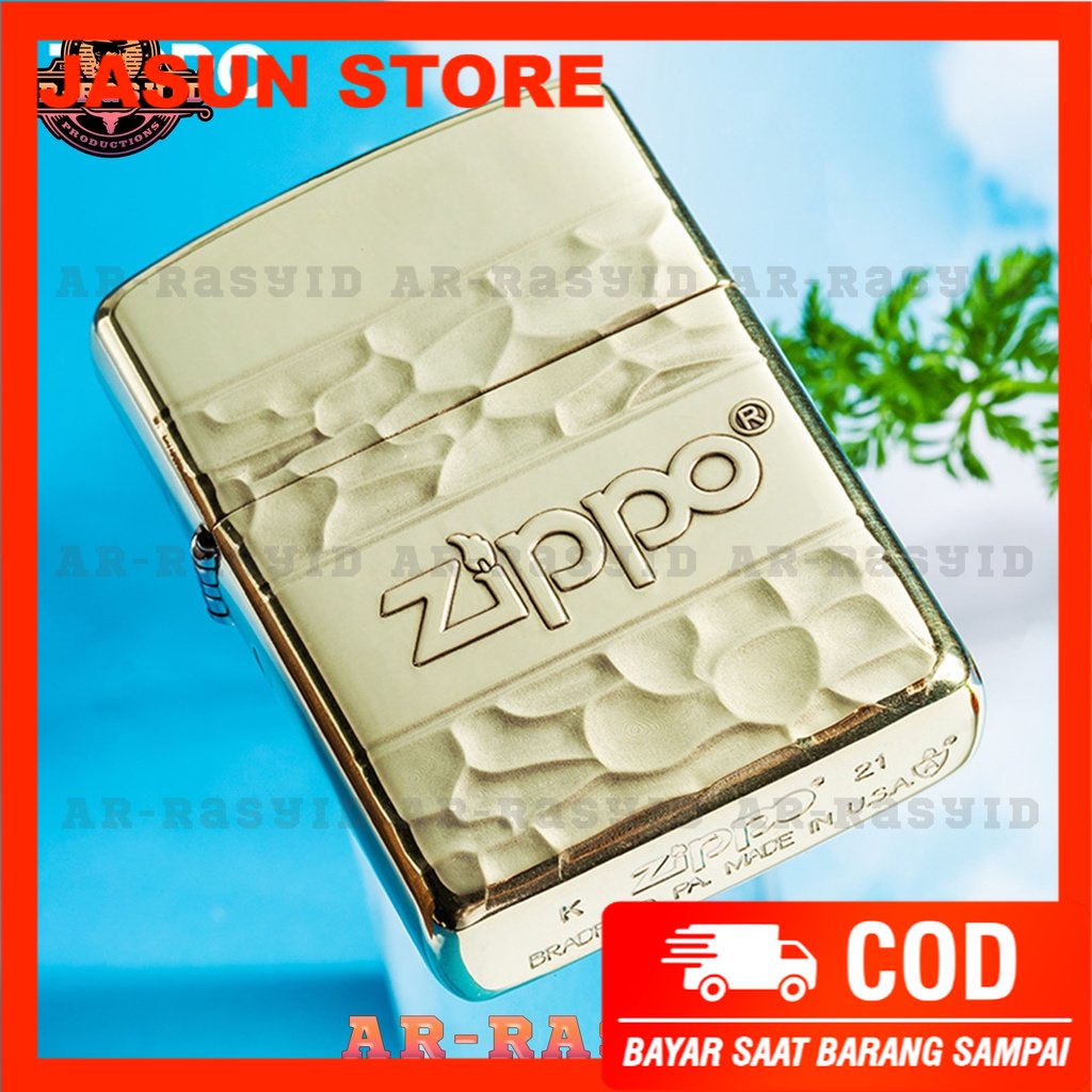 Korek Api Minyak Zippo Gold Ukir Logo Zippo 165