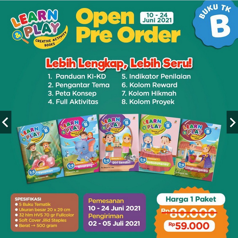 Buku TK B Semester 1 - Learn & Play Creative Activity Book By Ziyad Books