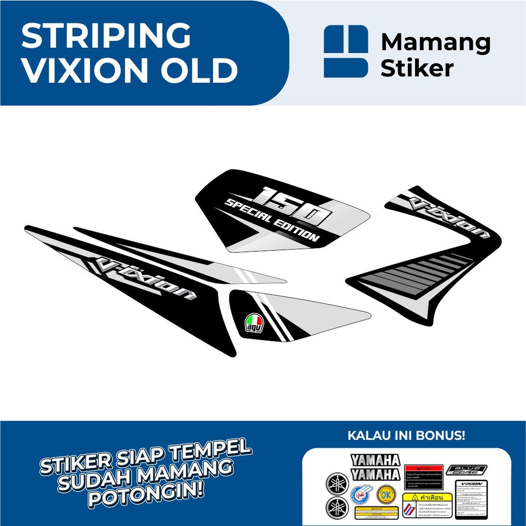 STIKER VIXION OLD VARIASI 1 ITALY FULL BODY/STRIPING YAMAHA VIXION LAMA RACING/STICKER GRAFIS LIS BO