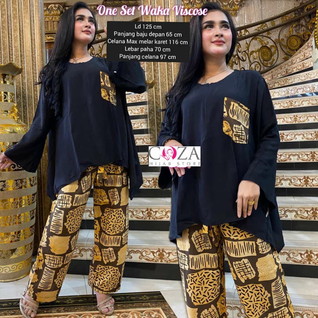 ULIA SET Setelan / One Set Waka Waka Jumbo Rayon Viscose Ori  / Coza Batik