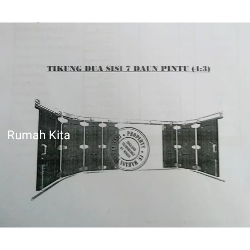 Rel Pintu Garasi 7 Daun Pintu Tikung 2 Sisi