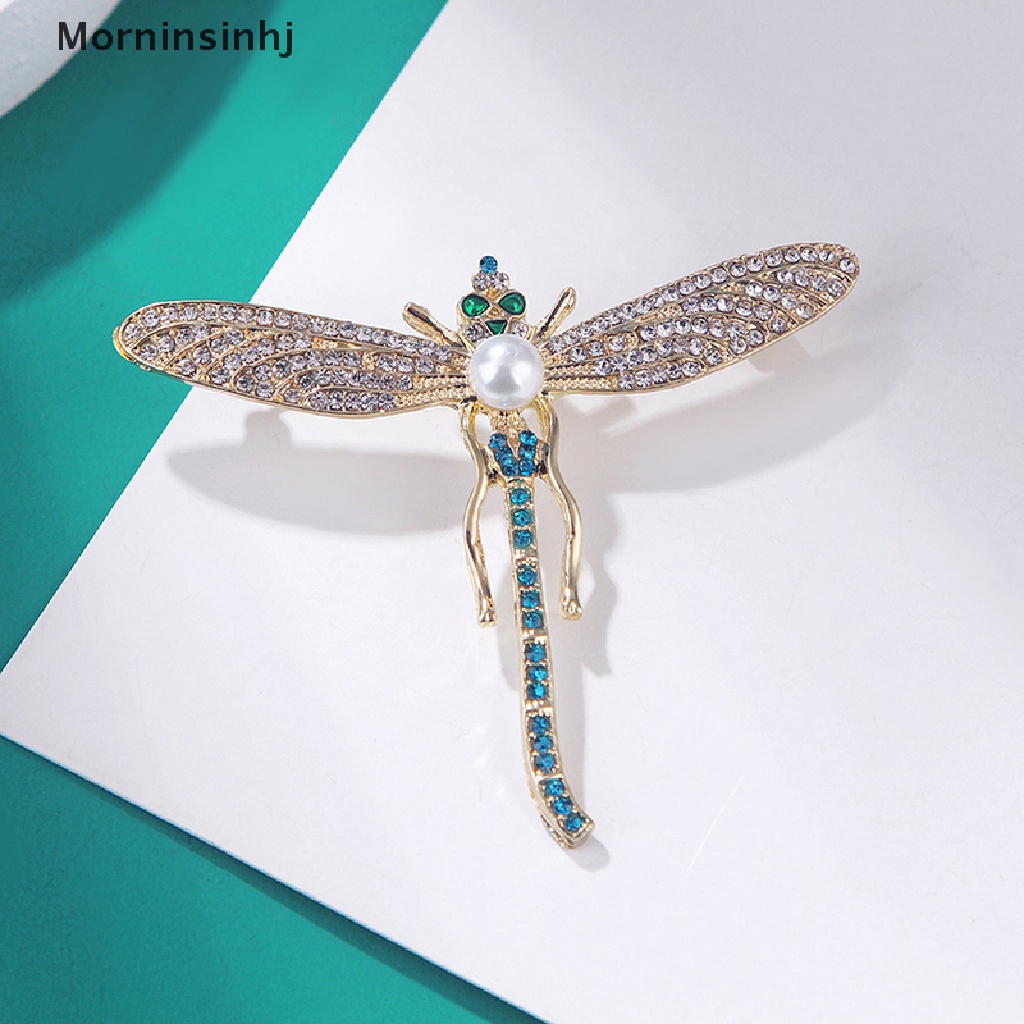 Mornin Bros Capung Mutiara Berlian Imitasi Untuk Wanita Baroque Trendy Elegan Brooch Pins id