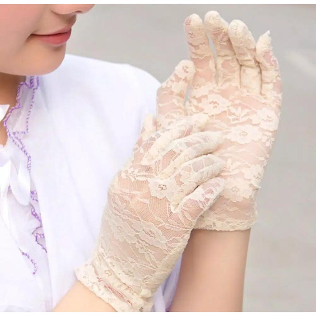 Adenium Gloves - Sepasang Sarung Tangan Brukat - Fashion Aksesories Wanita