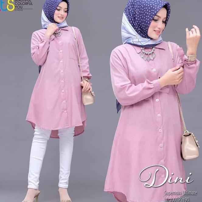 73XX TUNIK BUSUI / ATASAN MUSLIM WANITA / TUNIK KEMEJA MURAH : DINI TUNIK V AZ3D