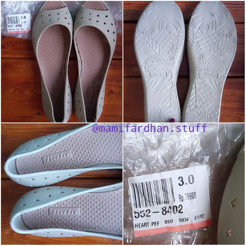 Sepatu Wanita / Flat Shoes Heart Peep Toe Bata Ori (Part 2)