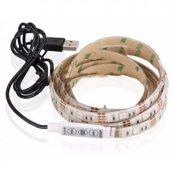 Mood Light Led Strip 5050 RGB with USB Controller / Lampu Led Strip Selang Warna Warni Lampu / Lampu Hias Usb Led Strip Rgb 5050 Multi Warna  Lampu Strip Hiasan Tv Led / Lampu Led Sudut Ruangan Lampu Led Strip Selang 1 Dan 2 Meter Lampu Meja Kerja Belajar