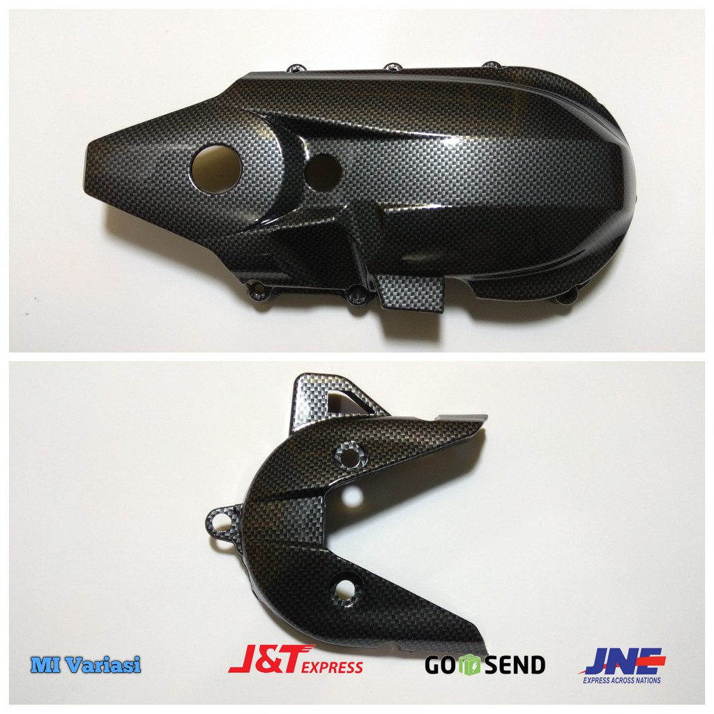 Tutup / cover cvt + duct air beat esp / beat street / scoopy esp / vario 110 esp silver karbon