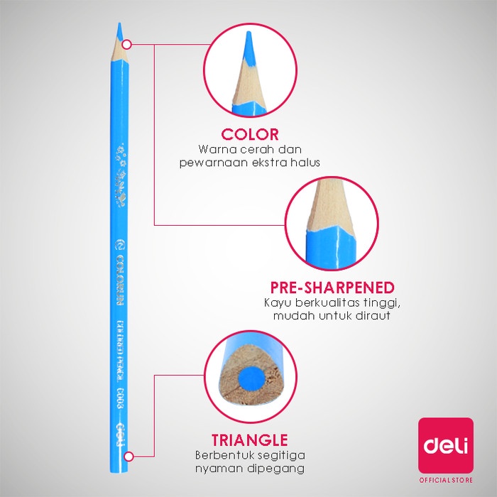

WARNAPENSIL- DELI - EC00310 / PENSIL WARNA ANAK 18 PC / ALAT LUKIS MURAH NON TOXIC -PENSIL WARNA