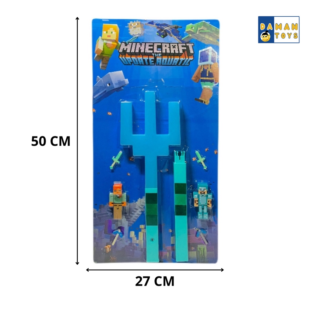 Pedang Mine Craft Lampu Sword Minicraft Pickaxe Mainan Anak Laki Terkini Pedang-Pedangan Nyala Dan Bunyi Murah Diamond Pedang Mine Craft Diamon Kekinian