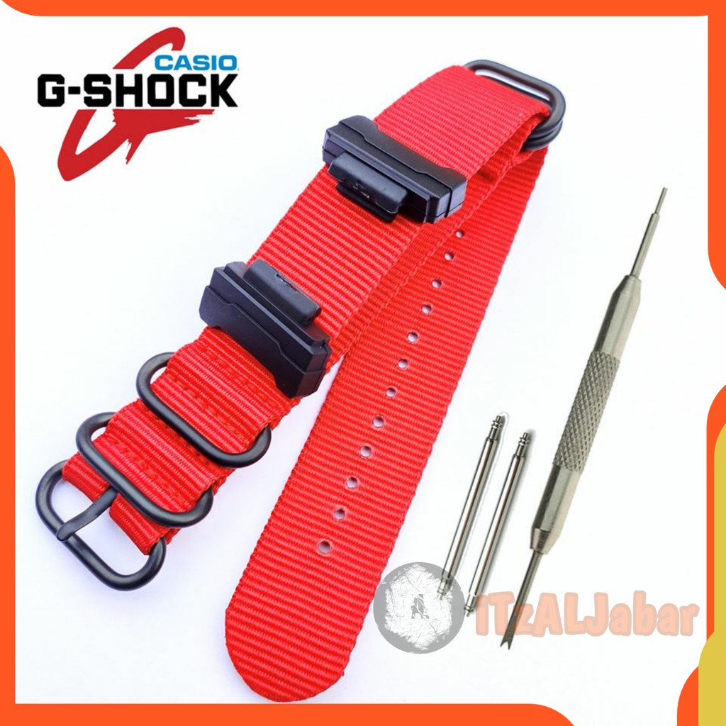 Tali jam tangan Casio G shock Kanvas Zulu strap Adapter - Merah