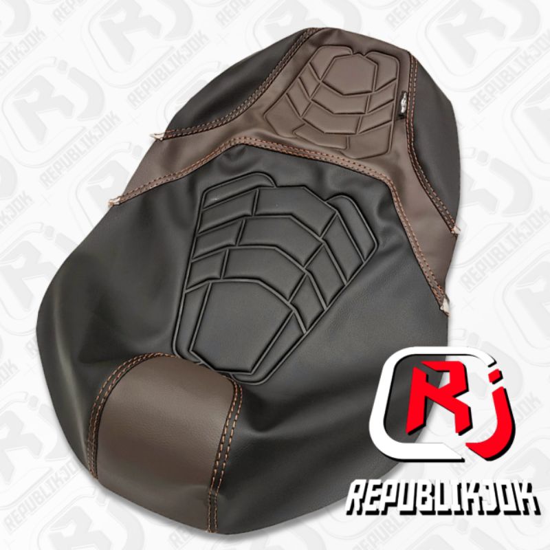 Sunkisscoo Kulit Jok Custom Enmore Hitam-Coklat Tua, Vario, Scoopy, Beat, Nmax, Aerox, Pcx, Fino,