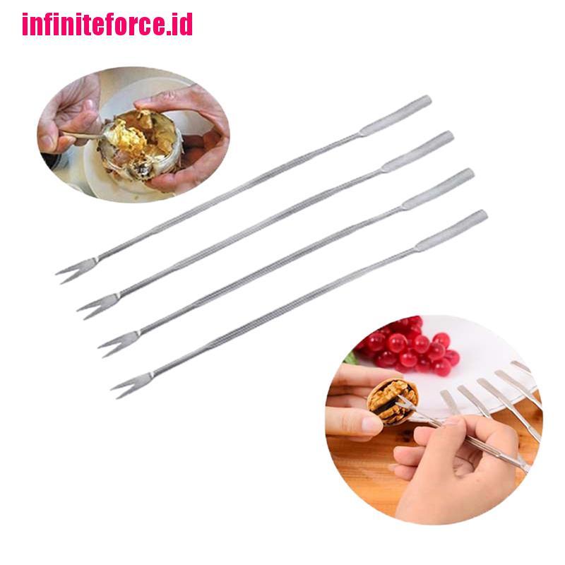 4pcs Stainless Steel Lobster Crab Needle Walnut Needle Fruit Fork Seafood Tools