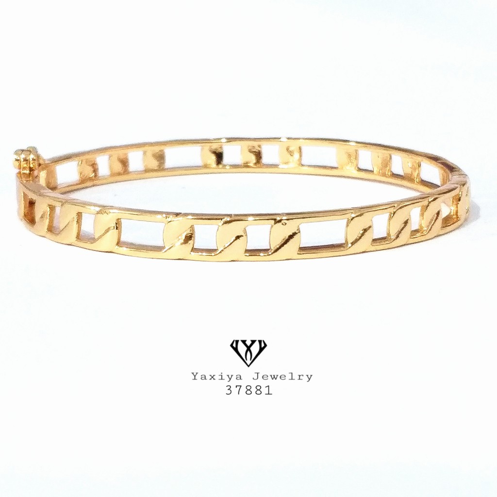 

Gelang Tangan rantai polos Perhiasan Imitasi lapis emas 18K Yaxiya 37881