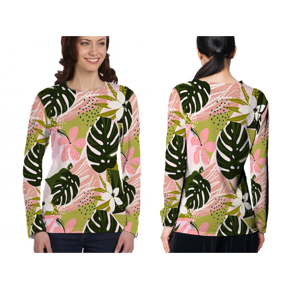 Utamamedia - Kaos Baju Monstera | Kaos Monstera Wanita | Kaos Monstera Lengan Panjang