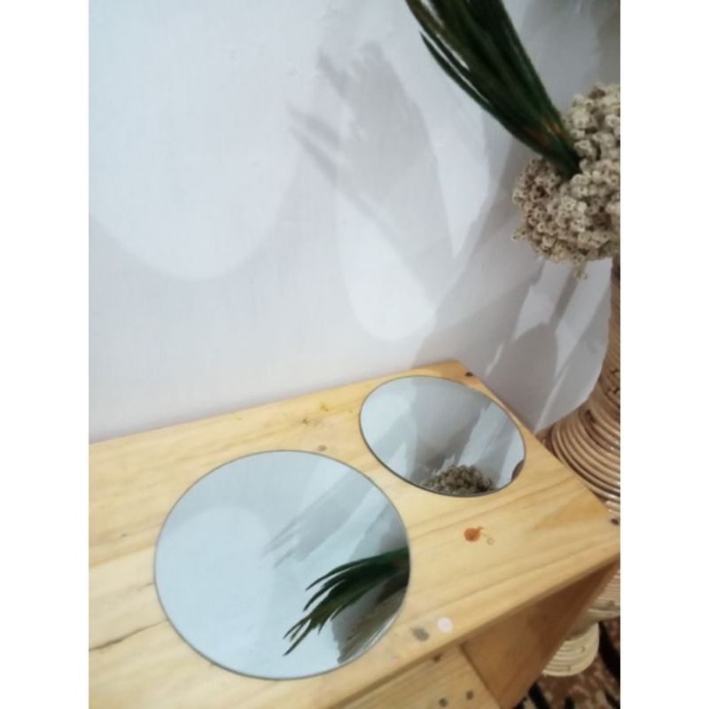 Cermin Gantung Cermin Bulat Aesthetic Cermin Rias Dinding Cermin Tempel D15 D17-1