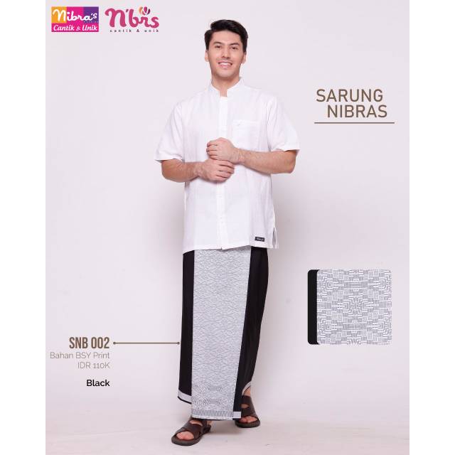 Sarung Dewasa Warna Hitam Motif Nibras SNB 002