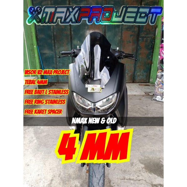 Visor windshield TDR Jenong V1 dan V2 4mm nmax new  smoke bening by MAX PROJECT