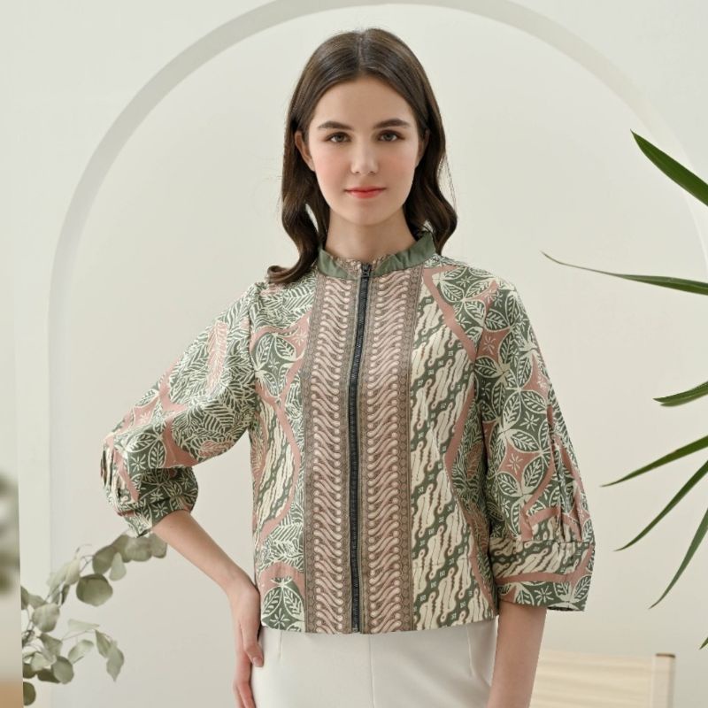 Size Jumbo : Jaket Bomber Batik / Jaket Batik Wanita /Outer Batik-ALEXA
