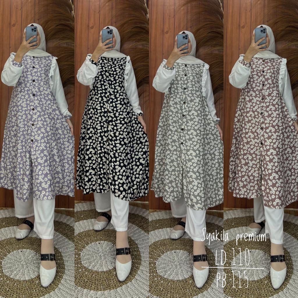 ONE SET TUNIK/SETELAN CELANA TUNIK TERBARU BAHAN SHAKILA PREMIUM SUPER HALUS DAN DINGIN