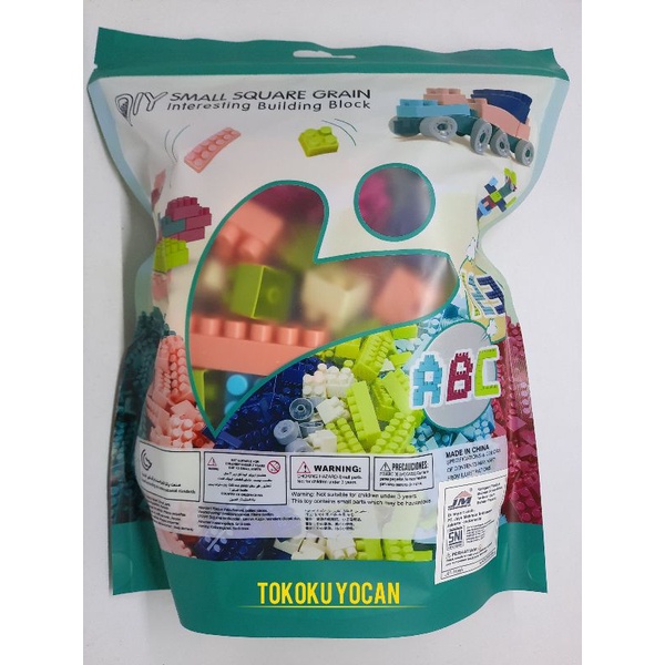 Mainan EDUKASI Lego pouch Lego isi 120 Pcs DIY Small Square Grain mainan Bongkar pasang susun