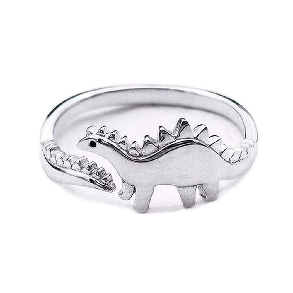 Woman fashion Creative cute Jurassic Park Bentuk Dinosaurus Cincin Telunjuk Jari Terbuka Dapat Disesuaikan