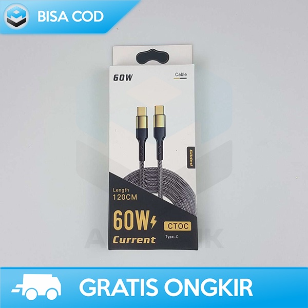 KABEL CHARGER TYPE C 480 ILANO FAST CHARGING OUTPUT 3A GOLD PLATED 60W