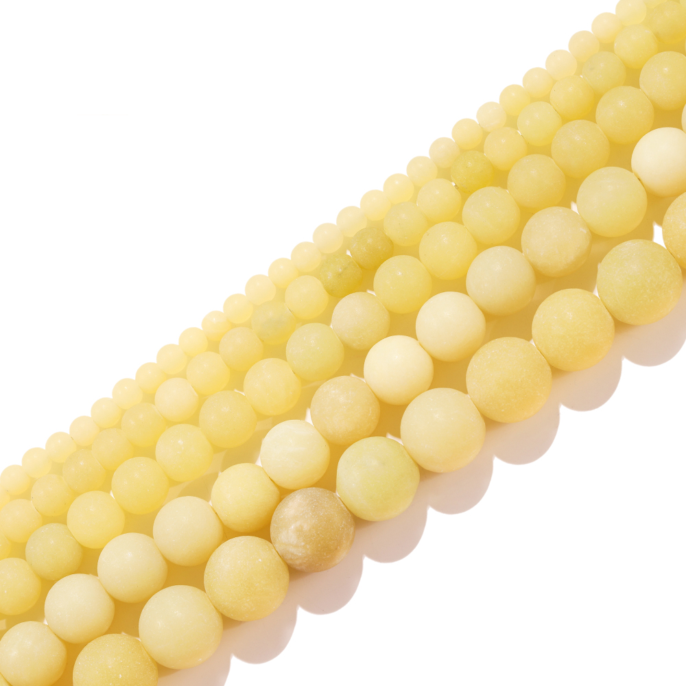1Strand/lot 4/6/8/10/12mm Natural Yellow Chalcedony Stone Beads Round Loose Ball Beads For Jewelry Making DIY Bracelet Necklace