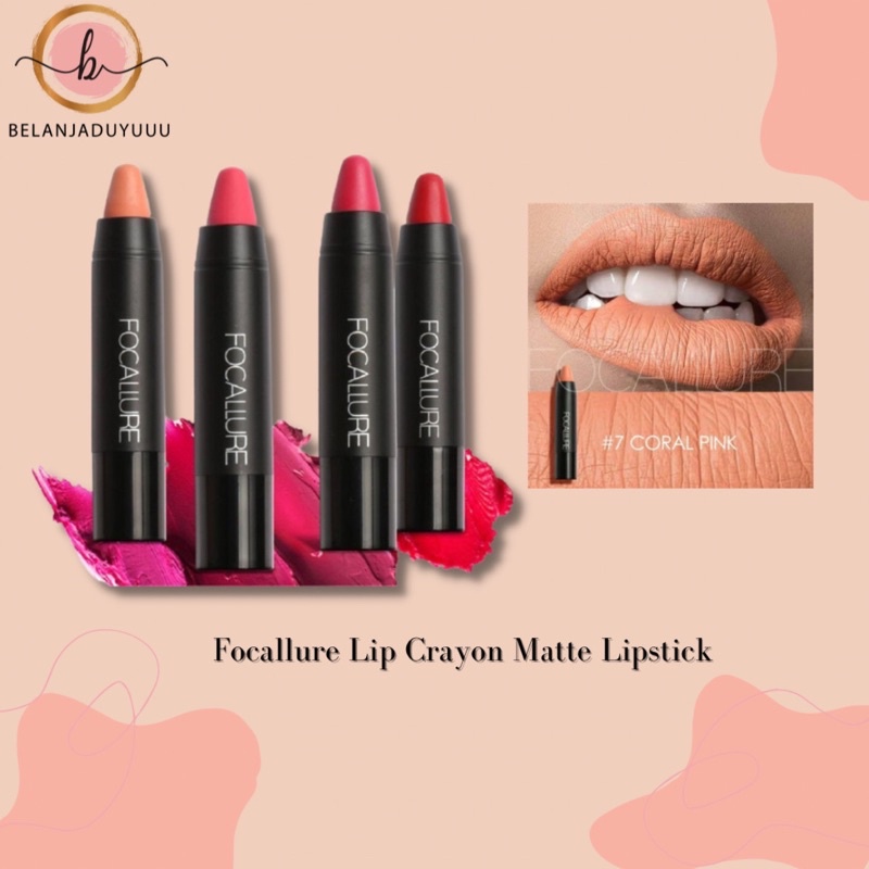 Focallure 19 Colors Warna Matte Crayon Lipstick FA22 FA 22 Original 100%