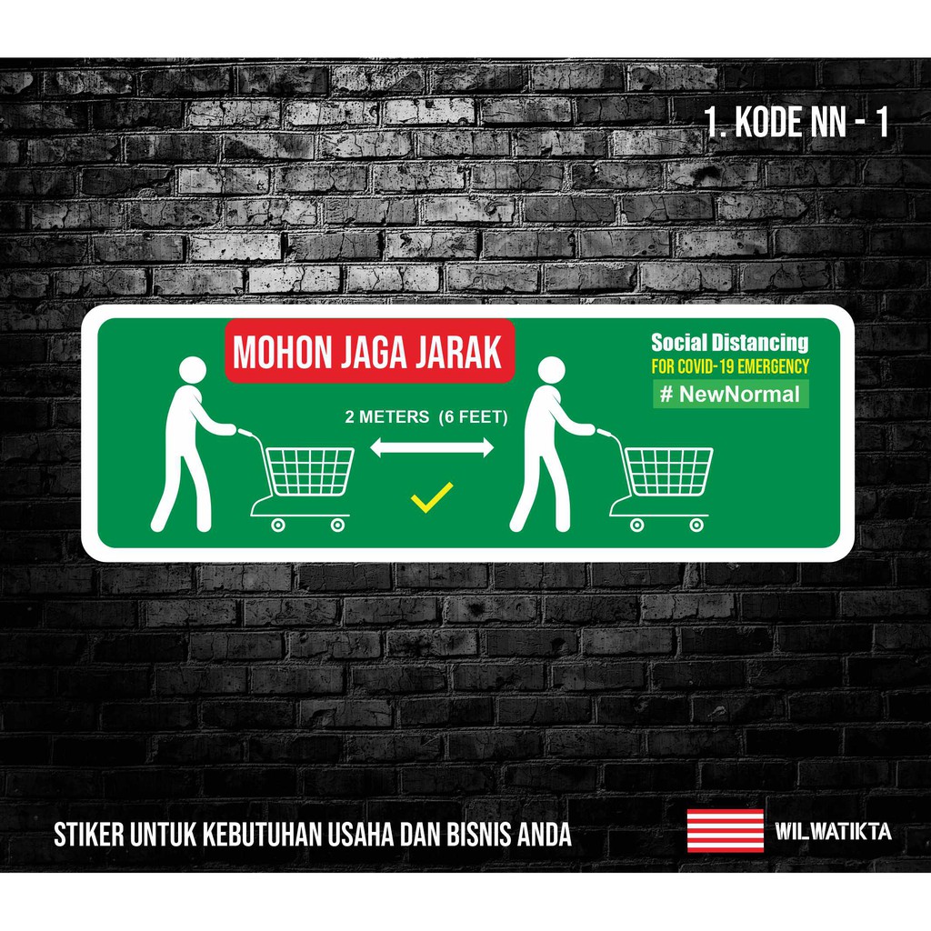 

04-Sticker Safety Sign Warning Jaga jarak ( Min 2 pc )