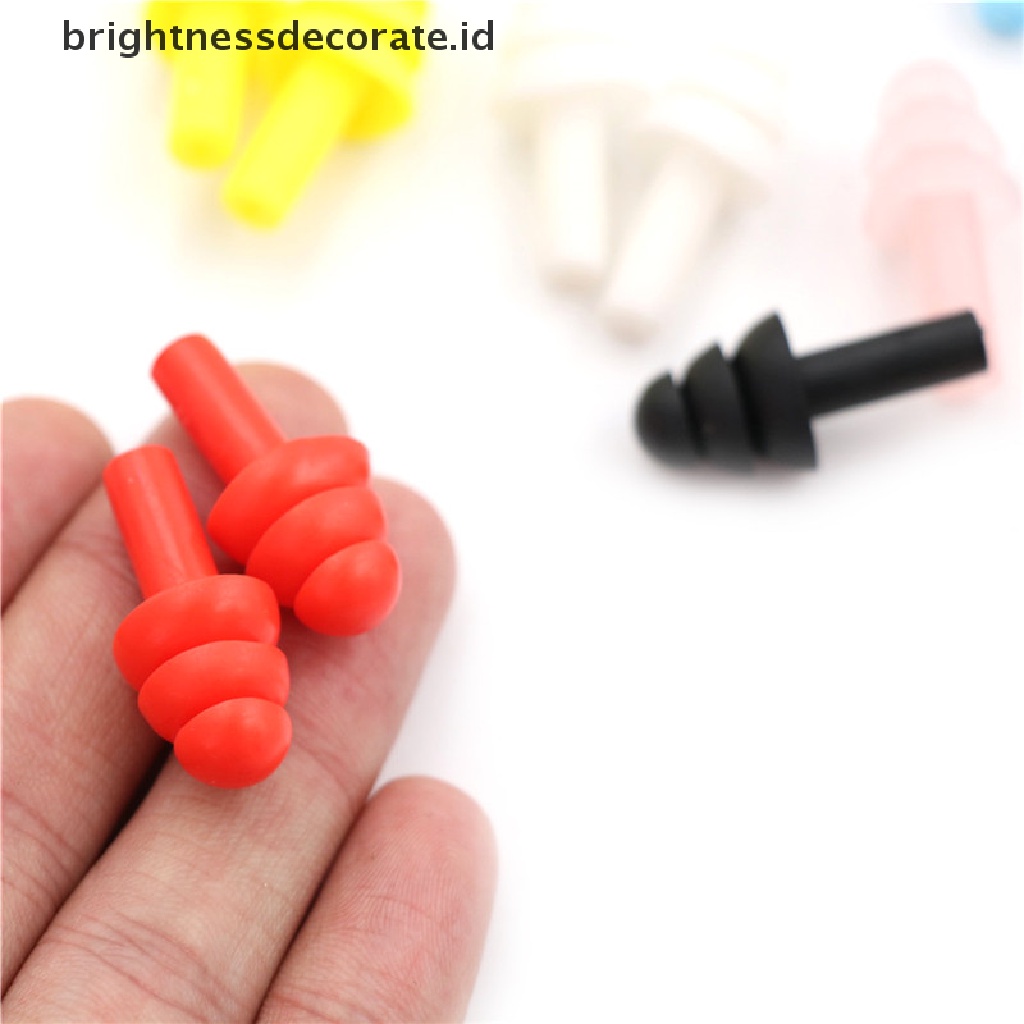 20 Pcs Ear Plugs Bahan Silikon Anti Bising Untuk Belajar Tidur