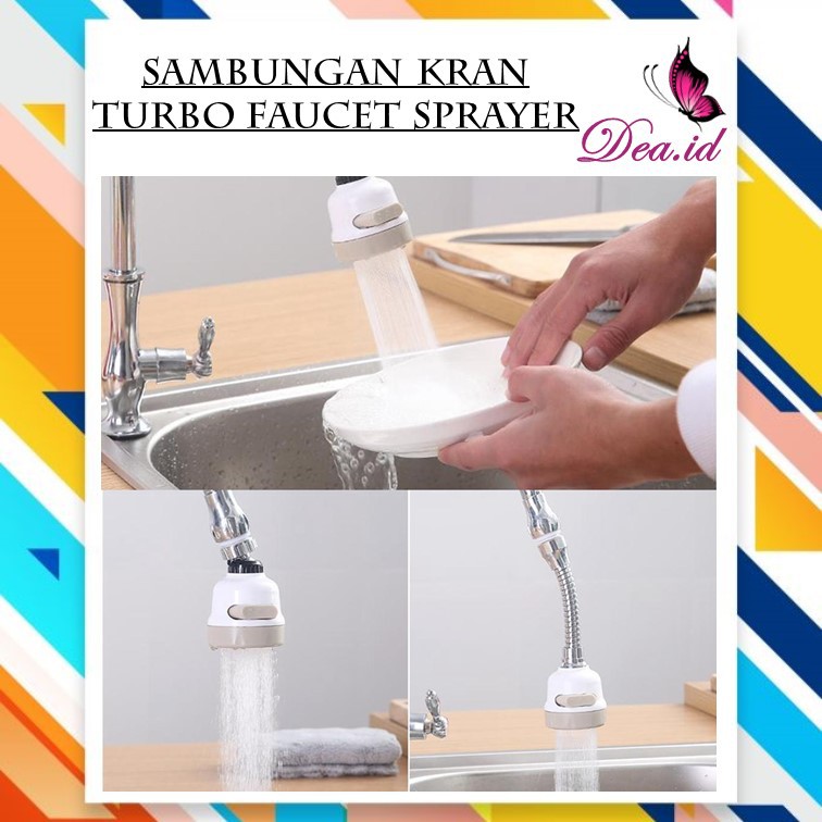 [DEASTORE]  SAMBUNGAN KRAN SPRAY AIR - TURBO FAUCET SPRAYER 360 ROTASI