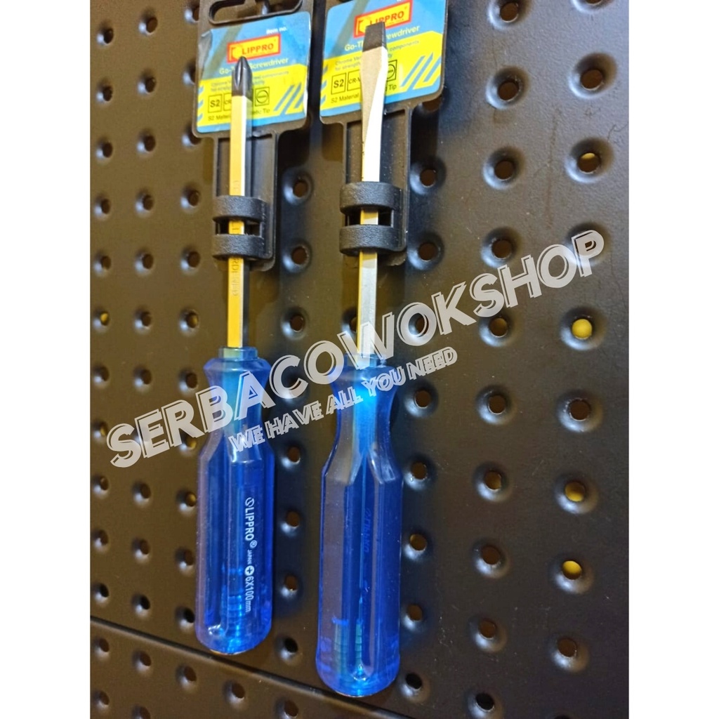 Lippro Obeng Ketok Tembus Satuan 6x100 mm 4 Inch Magnet Go-Thru Screwdriver Termurah Berkualitas