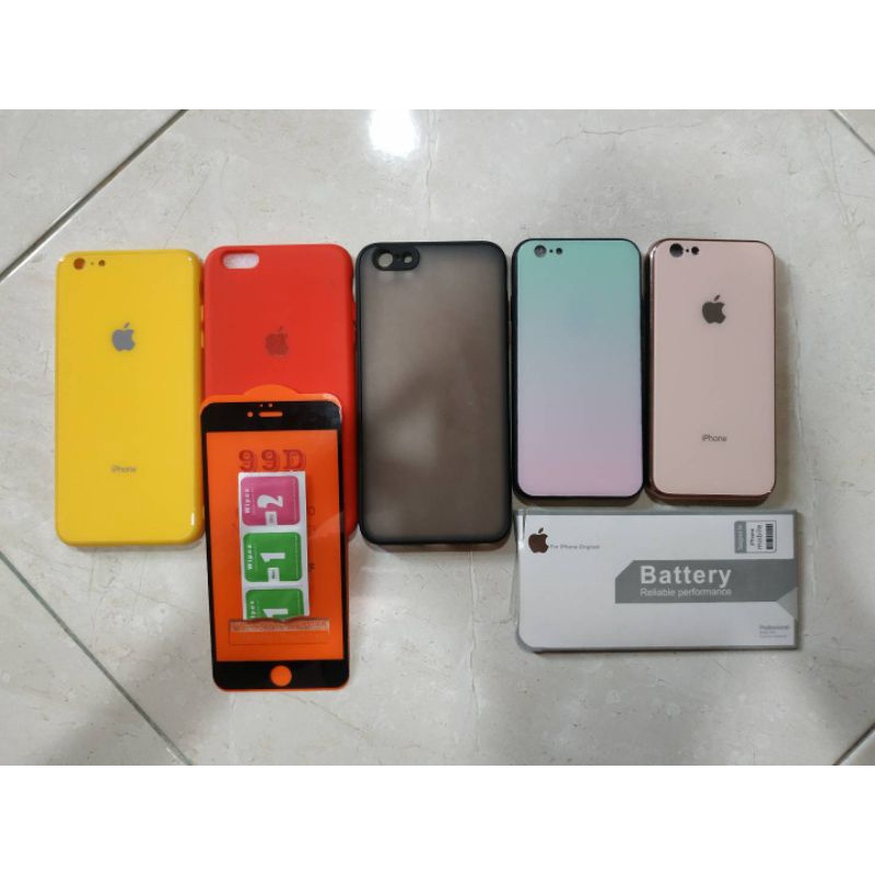 JUAL 1 PAKET CASE IPHONE SERI 6/6S  6+/6S+ ANTIGORES IPHONE SERI 6+/6S+ BATRE IPHONE SERI 6S