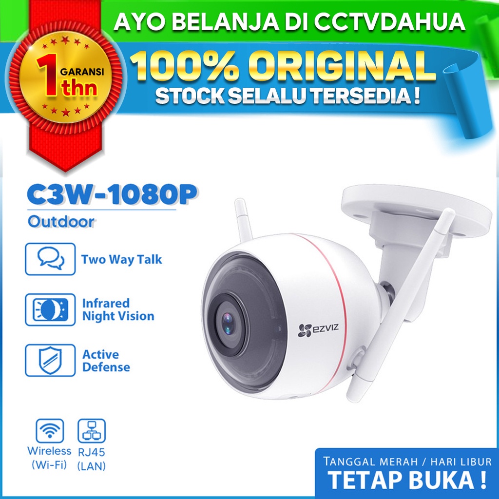 (VROFFSTORE) EZVIZ HUSKY C3WN 1080P Full HD IP CAMERA CCTV WiFi GARANSI RESMI 1 TAHUN