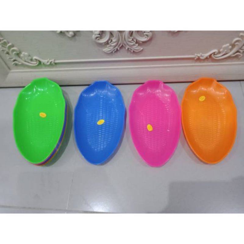 piring jagung plastik / piring saji / mangkok daun kecil dan besar / mangkuk plastik