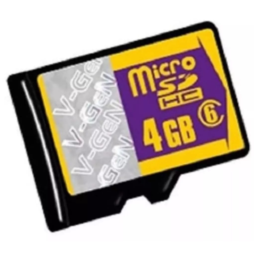 MEMORY CARD / MICRO SD / MICRO SDHC 4GB V-GEN CLASS 6 48MB/s - MEMORY MICRO SD V-GEN 4GB-ORIGINAL