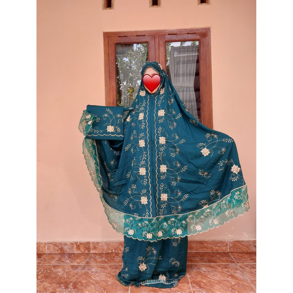 MUKENA MOTIF PUTRI MALU BORDIR RENDA DEWASA ELEGAN
