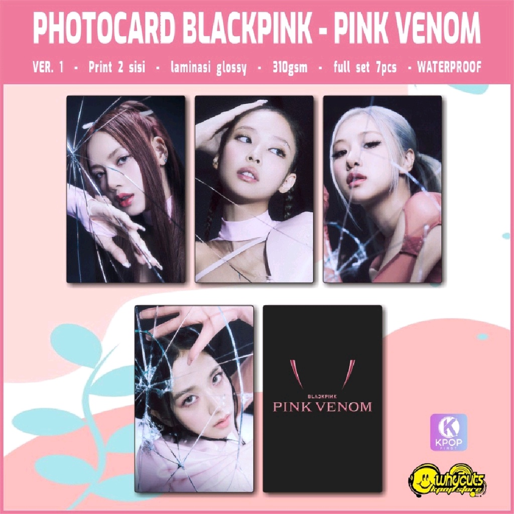 PHOTOCARD SET PC KPOP BLACKPINK PINK VENOM // PRINT 2 SISI GLOSSY