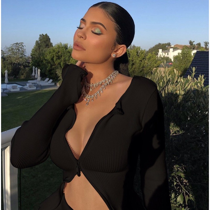 Kylie Jenner Longsleeve Zipper Top