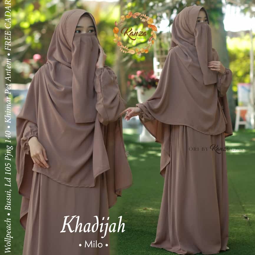 KHADIJAH SYARI GAMIS muslim polos plus cadar original produk by kanza fashion